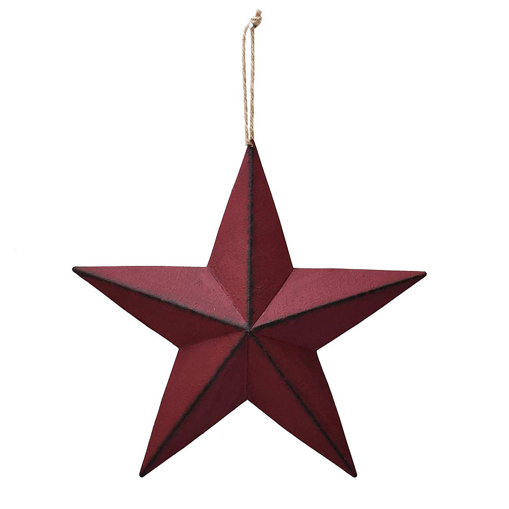 Metal Patriotic Barn Star 4th of July Wall Decor, Rustic Stars Barn Hanging Ornament Indoor Outdoor Star Decor for Memorial Day Veterans Election Day
