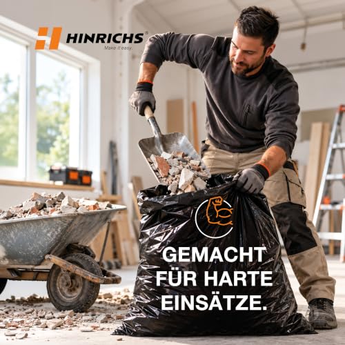 Hinrichs Müllsäcke 240L schwarz, extra stark 50 my, 100x125 cm, 15 Stück – Ansicht 5