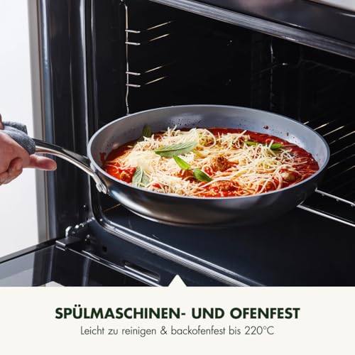 GreenPan Valencia Pro Harteloxierte Gesunde Keramik Antihaft 28 cm Bratpfanne, PFAS-frei, Edelstahl-Griff, Induktion, Spülmaschinenfest, Backofenfest, Grau