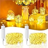 Buudala Mini Lichterkette, 2Pack 7M 50LEDs, Wiederaufladbarem Akku, Lichterkette Innen mit Timer & Wasserdichtigkeit, 8 Lichteffekte, Geeignet zur Dekoration von Innen, Außen, Festen, Partys, Camping