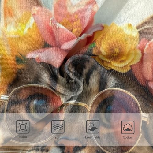 Cat Wearing Glasses Floral Girls Underwear Toddler 2t Cotton Little Girl Panties Aesthetic Briefs Girls Undies3