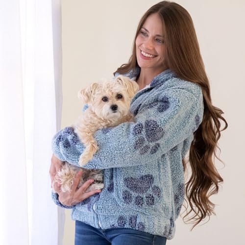 GreaterGood Cozy in Paws Plush Sherpa Fleece Hooded Jacket Soft Warm Full Zip with Pockets3
