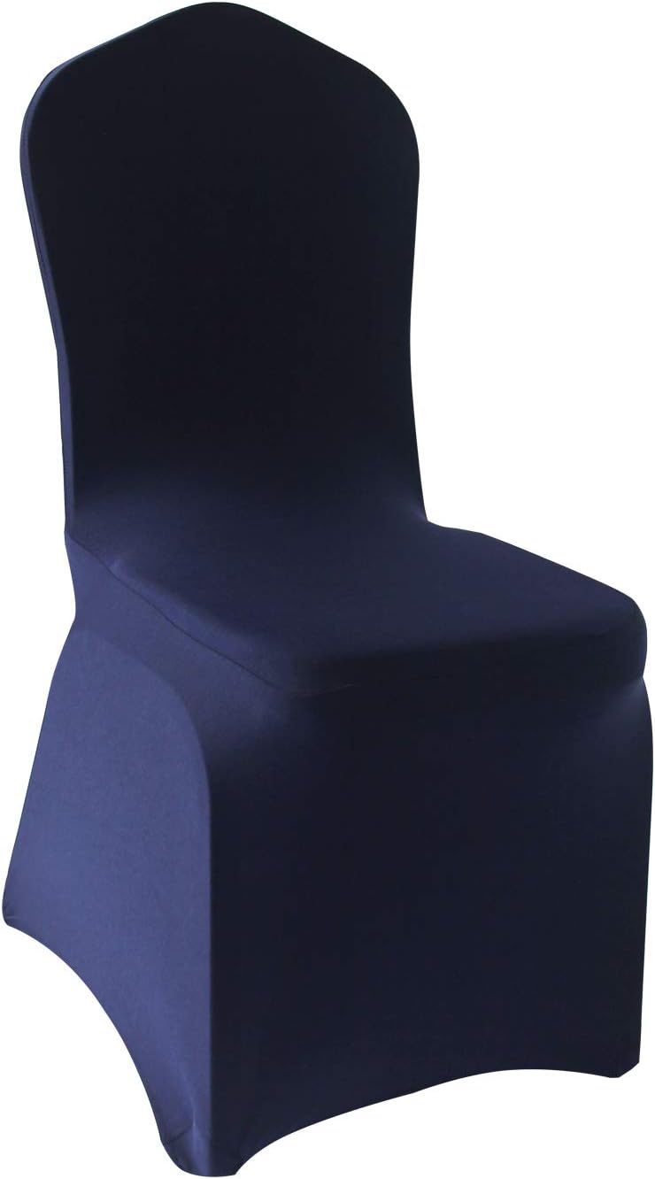 WELMATCH Navy Blue Stretch Spandex Chair Covers - 10 PCS Banquet Events Party Universal Dining Decoration Scuba Elastic Chair Covers Premium (Navy Blue, 10) Navy Blue 10