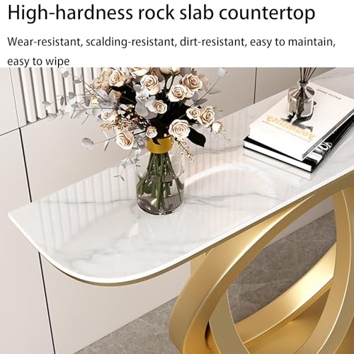 Mesa consola de sofá estrecha con marco de metal resistente para pasillo y recibidor 4