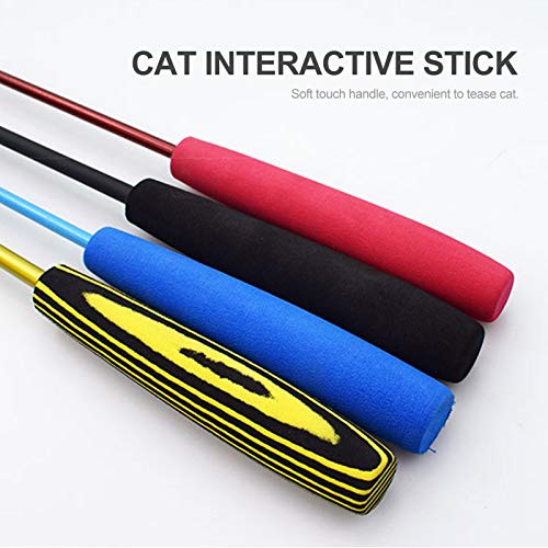 Brinquedos de provocação de gato,Cat Interactive Stick DIY Stretch Wand Brinquedos Telescópicos Teas