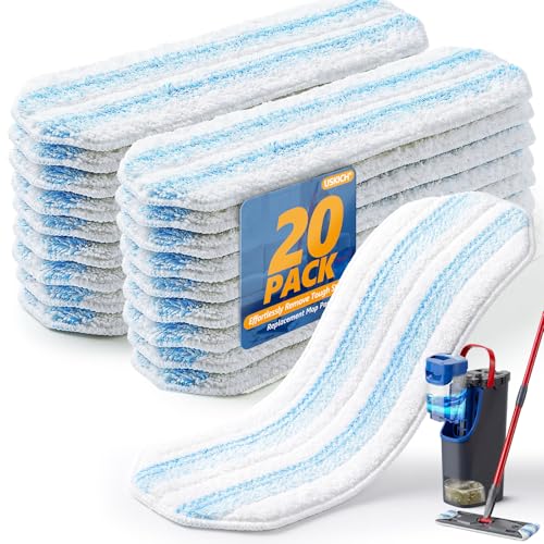 20 Pack Mop Replacement Pads for O Cedar H2pro Flat Mops Mop Pads for O-Cedar Mop Refills Washable and Reusable Microfiber Mops Pad Compatible with Ocedar Flat Head
