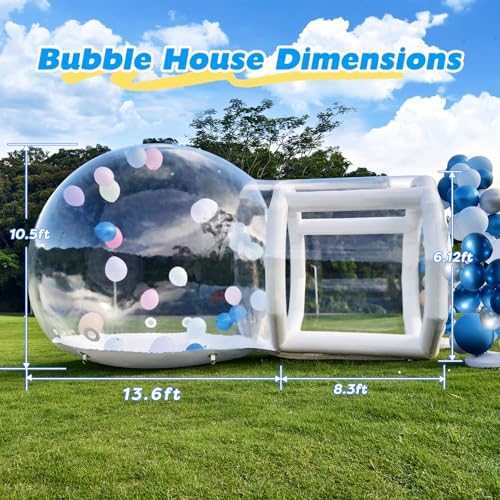 Tente gonflable à bulles, dôme transparent de 3 m avec ventilateur et pompe, tente de jardin étanche pour enfants et fêtes, qualité commerciale avec tunnel