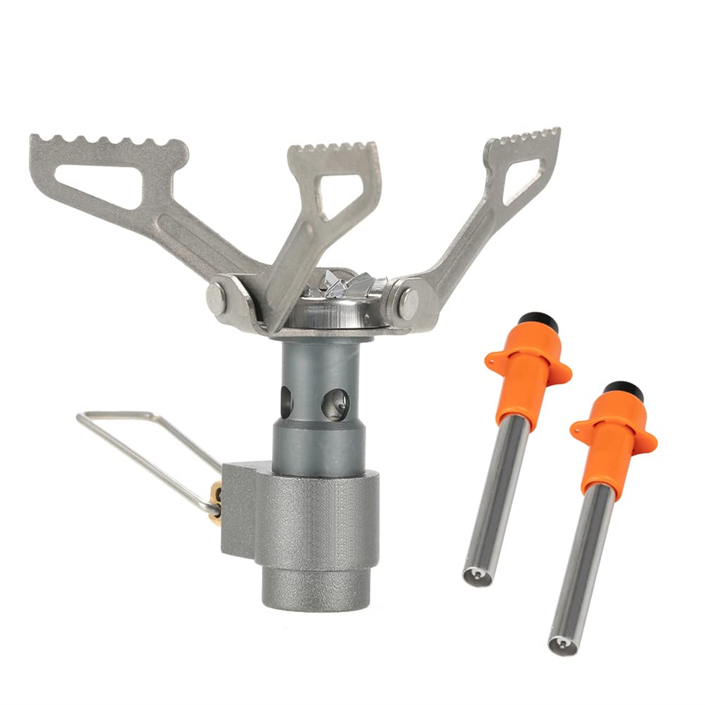 Mini réchaud à Dos ultraléger - Réchaud de Camping en Alliage de Titane avec allumeur à Impulsion piézo Portable pour Le Camping, la randonnée, la Cuisine, la Chasse, la pêche