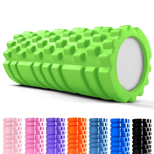 unycos - Rodillo para Masajes Musculares【33x14 cm】Resiste 130 kg | Cilindro de Espuma Dura para Fitness, Terapia con Foam Roller | Automasaje para Recuperación y Flexibilidad (Verde)