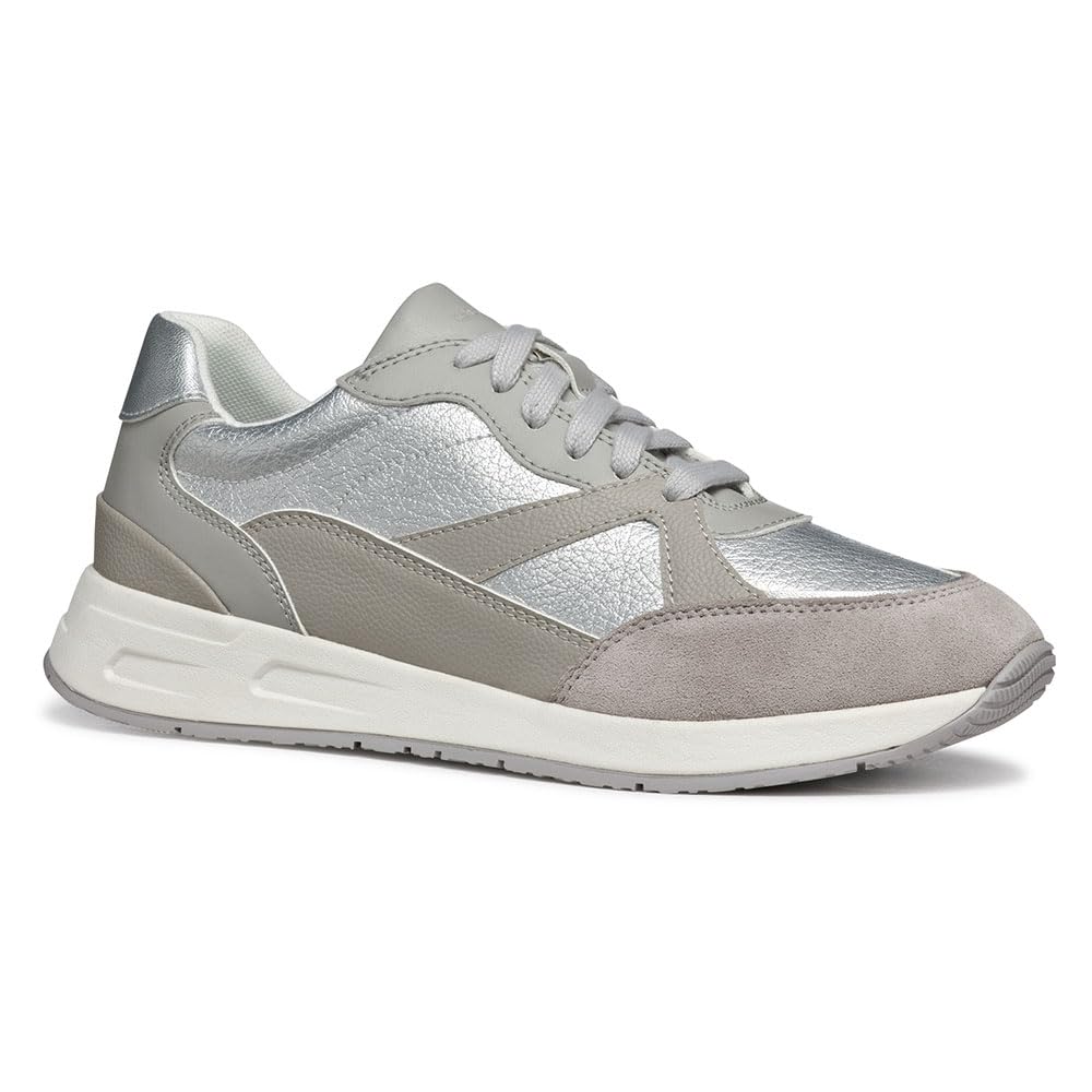 Geox Women's D BULMYA A Sneaker, Silver, 7 UK