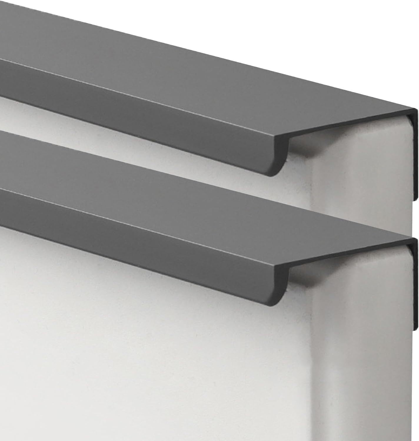 Tnbccxn Gray Cabinet Handles, Concealed Handles, 2 Pcs Invisible Pull Kitchen Finger Edge Pull(,Length 200Mm)