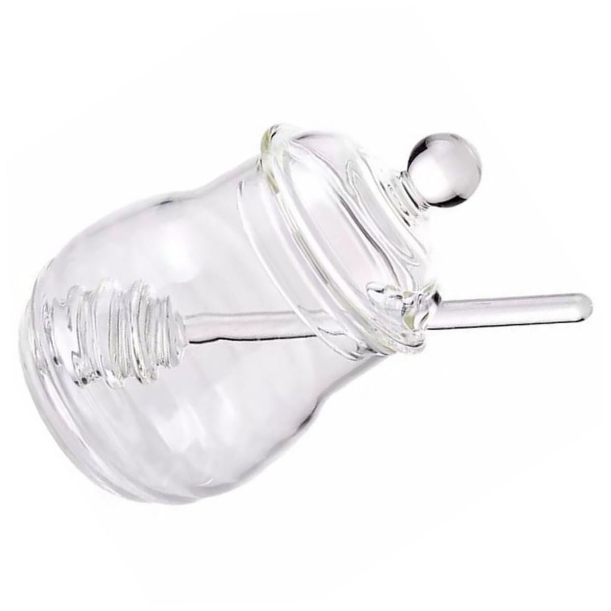 HOLIDYOYO 1 Set Bottle Syrup Sugar Pot Mini Jam Jars Containers with Lids Kitchen Gadget Candy Small Honey Jars Honey Dispenser Honey Jar with Lid Honeycomb Honey Jar White re-usable