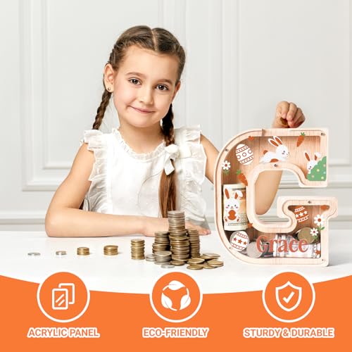 Image of Personalized Easter Letter Piggy Bank for Kids