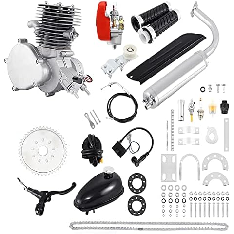 100cc Bicycle Engine Kit, 2-Stroke Gas Motor Bike Kit Air-Cooling Motorized Full Set Super Fuel-efficient for Most 26" /28" Scooter… Cover