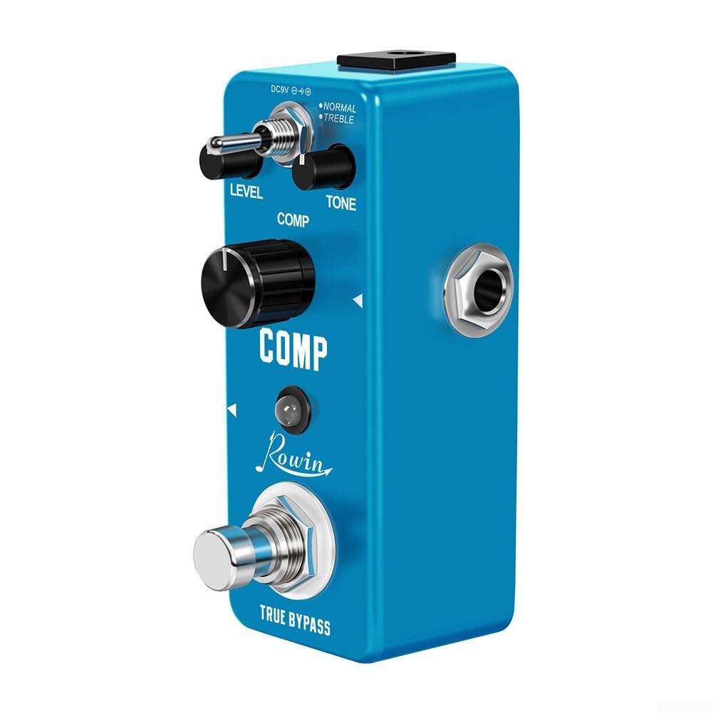 Pedale compressore per chitarra Rowin Dual Mode normale e alti per prestazioni sonore personalizzate