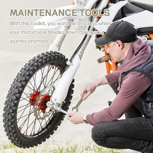 8PCS Motorcycle Repair Tool Kit, Includes Pliers, Double Head Spark Plug Socket, Screwdriver, Wrench, Spanner, Portable Motorcycle Maintenance Tools with Storage Bag, Universal Fit - Image 6
