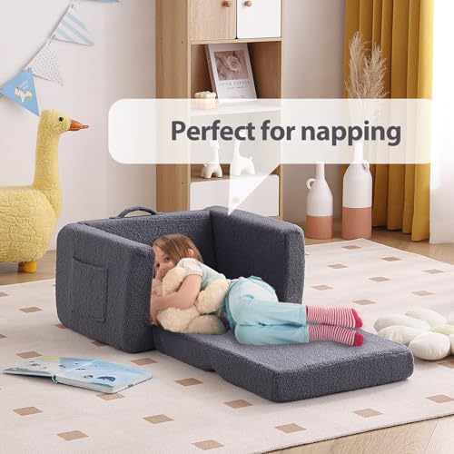 image for Tiita Kids Sofa, 2-in-1 Kid Chairs, Convertible Children Couch to Loun