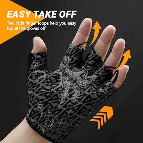 Aprilfrog Luvas esportivas de ciclismo de bicicleta: luvas de bicicleta de meio dedo para homens e m