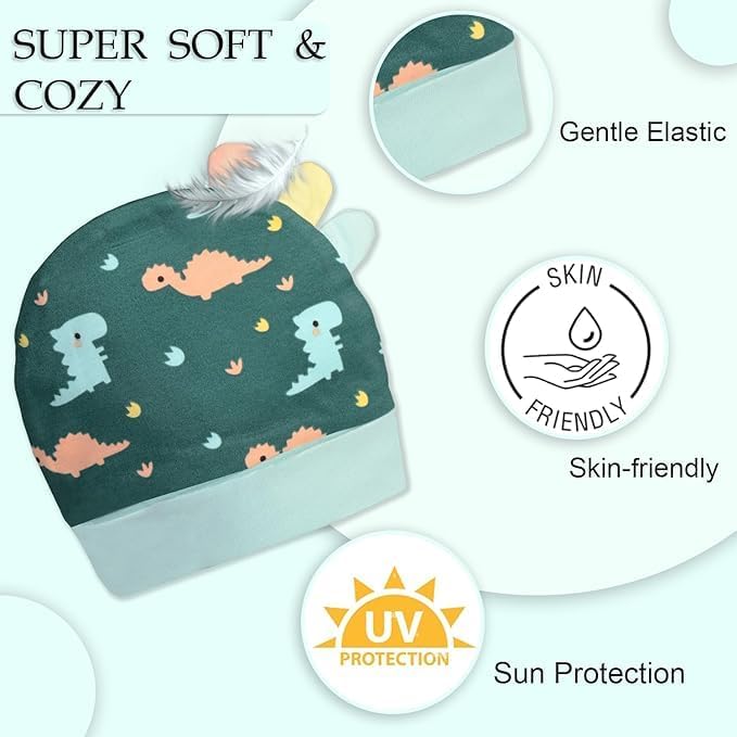 New Born Baby Stylish Cotton Caps/Topi/Hats | Cotton Baby Cap for Baby boy and Girl (Pack of 2) Multi