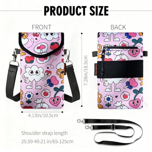 Image of Neoprene Phone Sleeve Pouch Case Bag for Men Women w /Crossbody Strap /Neck Lanyard for iPhone 17 /16 /15 /14 Pro Max, Samsung S25,Pixel 10