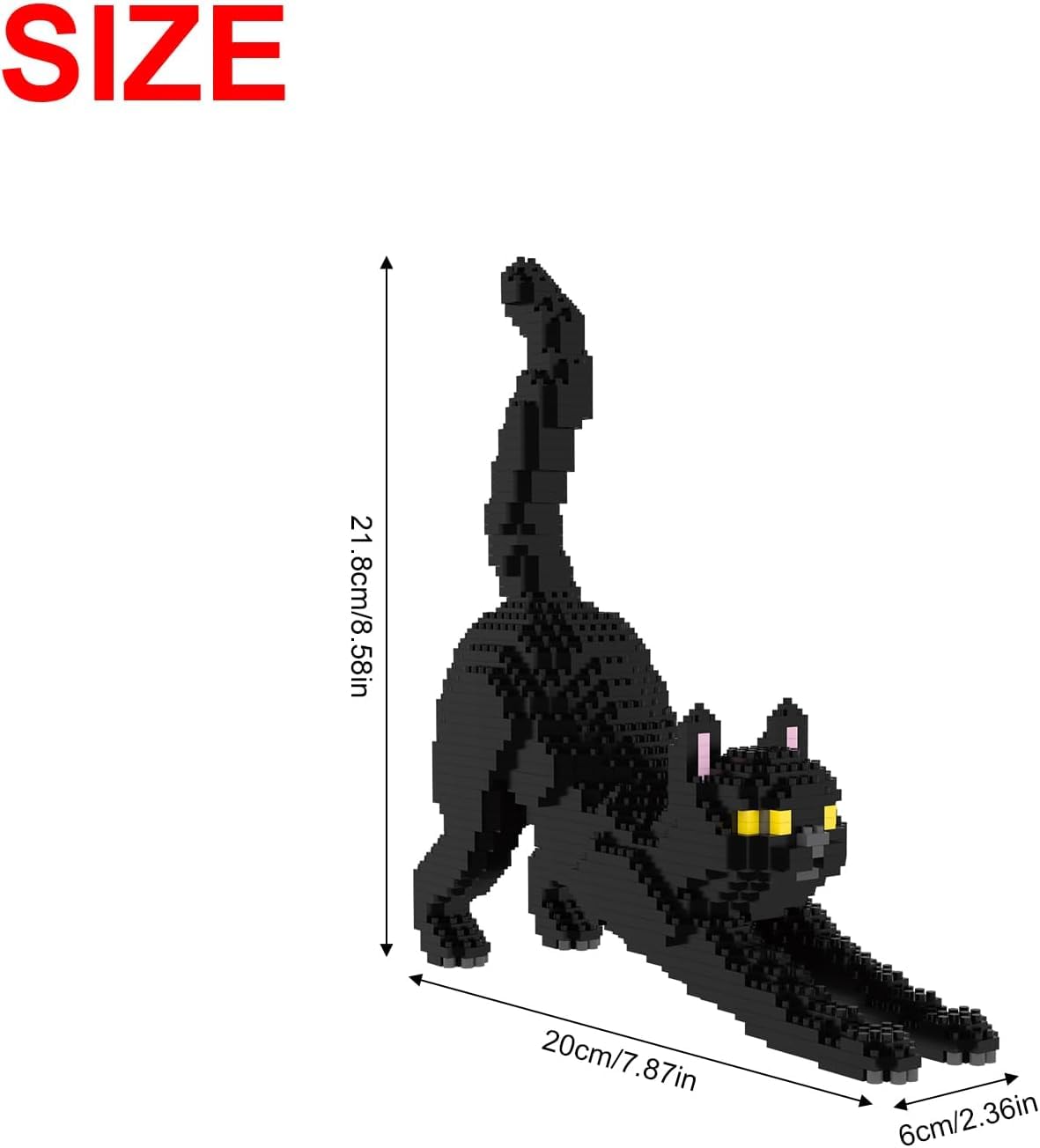 Larcele Cat Micro Building Blocks Animal Set, DIY Mini 3D Building Toy Bricks Kit,999 Pieces KLJM-05 (Black Cat)