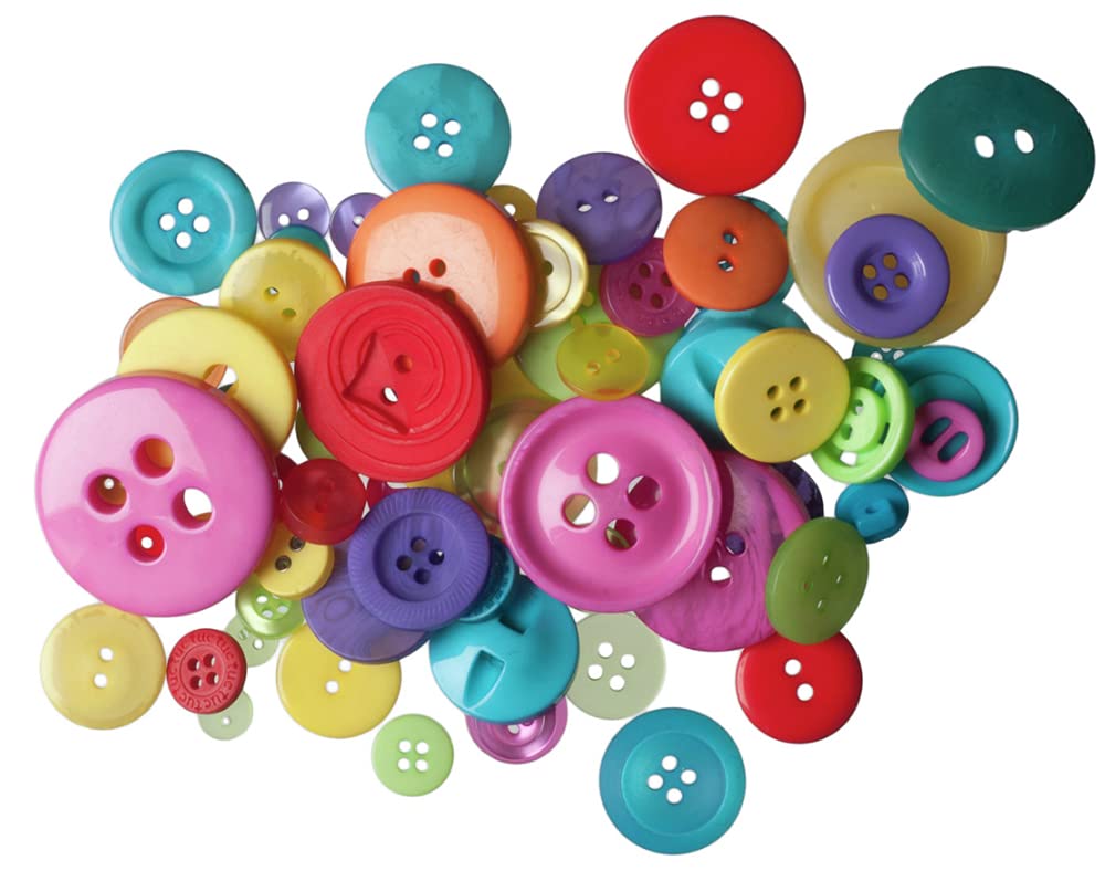 Groves & Banks 60g Assorted Brights Buttons for Crafts | Sewing Scrapbooking Card Making