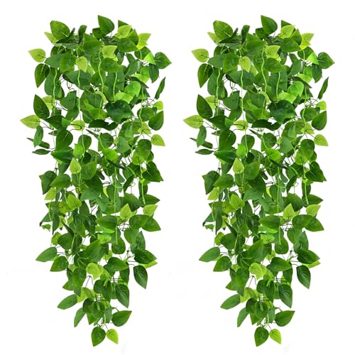 CEWOR 2pcs Fake Hanging Plants for Room Decor...