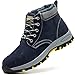 SROTER Scarpe Antinfortunistiche Uomo Donna Stivaletti Scarpe da Lavoro con Punta in Acciaio Leggere Stivali da Neve Impermeabili Inverno Scarpe da Trekking Arrampicata Blu 36 EU