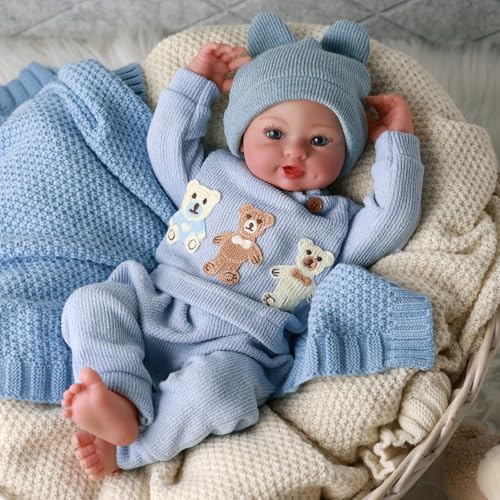 BABESIDE Muñeca Reborn Realista - 17 Pulgadas 43 cm, Cuerpo Suave de Tela, Bebé Reborn Nacido Realista con Ropa y Accesorios, Niños y Niñas a Partir de 3 Años