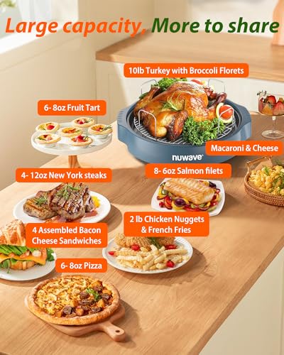 Nuwave Oven Pro Plus Air Fryer, Infra-Red Countertop, 2025 Advanced Convection, No Defrosting or Preheating, Cook Fresh or Frozen, Durable Power Dome, 100 Presets & 50 Memory, PFAS Free, Cozy Blue - Image 4