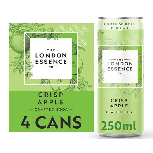 The London Essence Co. Crisp Apple Crafted Soda 250ml Can (Pack of 4)