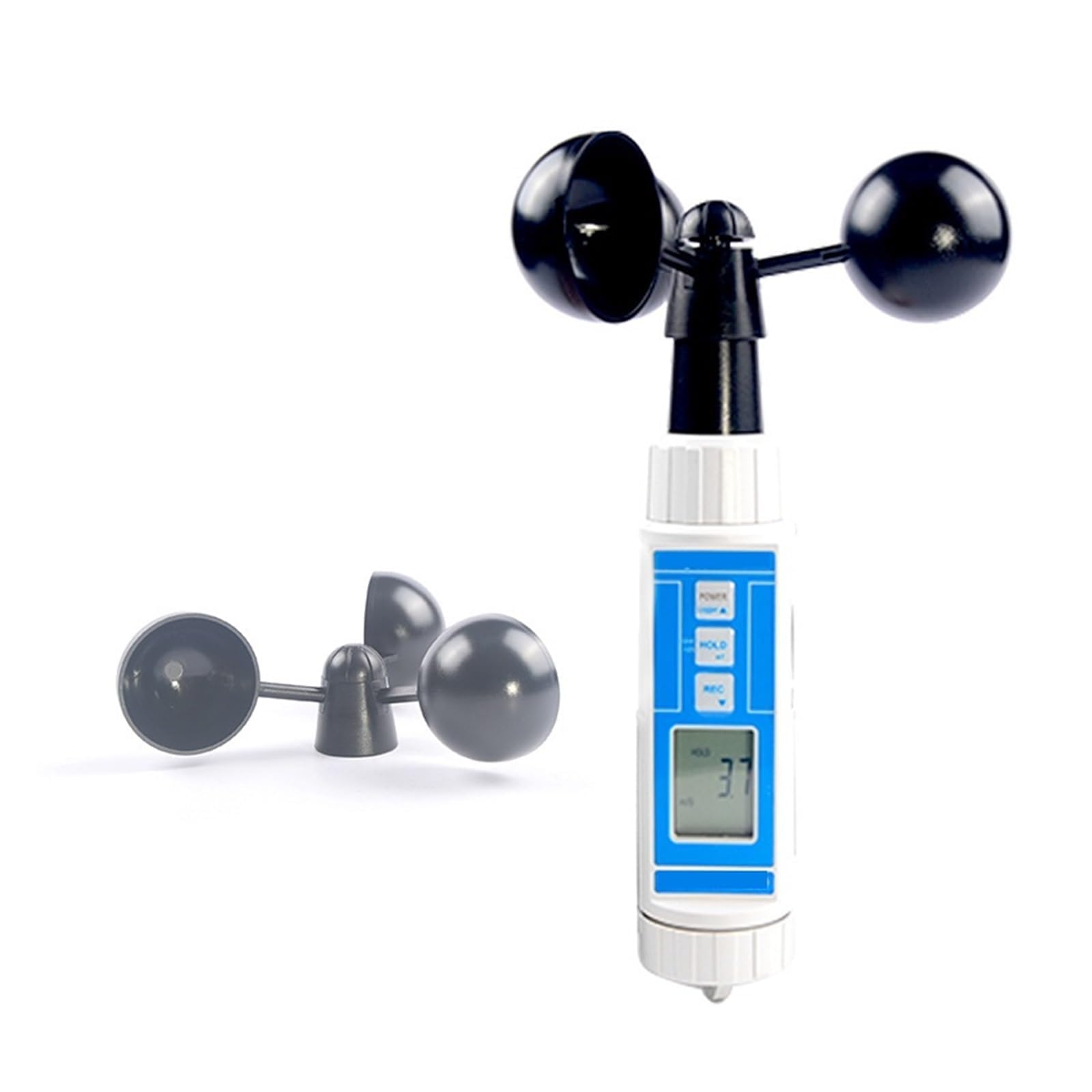 Anemometro portatile per misurazione della velocità del vento, tester del vento portatile per uso esterno, ideale per HVAC e monitoraggio meteo, prestazioni accurate