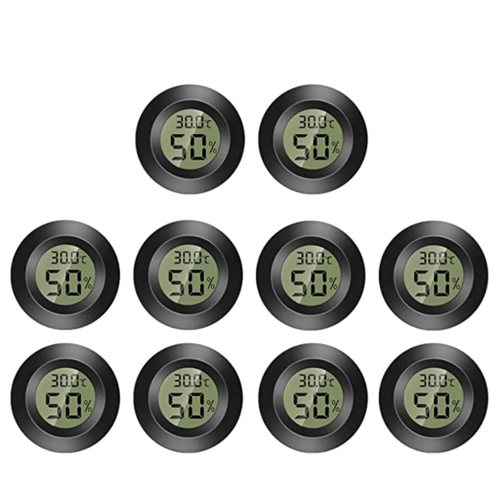 Jnchdghwa Mini Hygrometer Thermometer Fahrenheit or Celsius Meter Digital LCD Monitor Indoor Room Round Humidity Temperature Gauge 6-10pcs