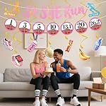 Girls Runner Banner Running Milestone Decor with Cheers for Girls Runners Birthday Party Decorations Running Party Supplies Marathon Party Decorations - Image 5