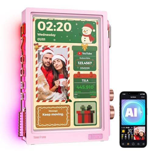 Divoom Times Frame-10.1" WiFi Digital Picture Frame with 64GB, Free App with No Subscription Fees, Supports Uploading Photos/Videos/Calendars/Weather/Sports Scores and Various AI DIY Content