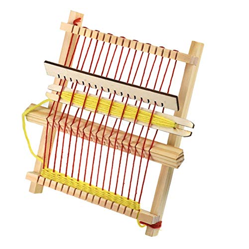 Caredy Wooden Multi-Craft Weaving Loom,DIY Mini Traditional Wooden Weaving Machine Handmade Knitting Loom Weaving Loom Loom Knitting Beginner Knitting Kit Kids Educational Toy