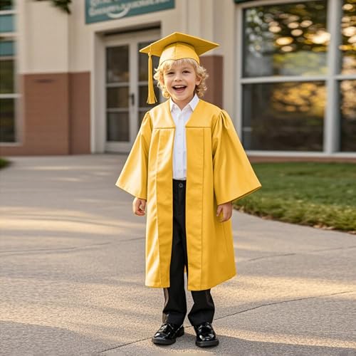 Image of Kindergarten 2025 Graduation Cap and Gown Tassel Sets with Charm 2PCS Graduations Stoles for Kids Grad Party Clothes