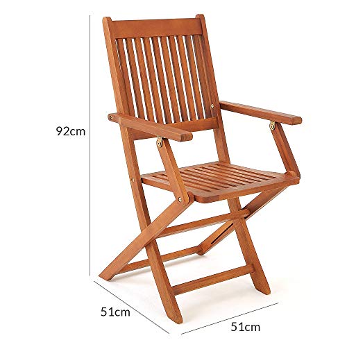 Casaria 2-delige set tuinstoel Sydney FSC®-gecertificeerd acaciahout, inklapbaar, klapstoel, hoge rugleuning, tuin klapstoel - Afbeelding 3