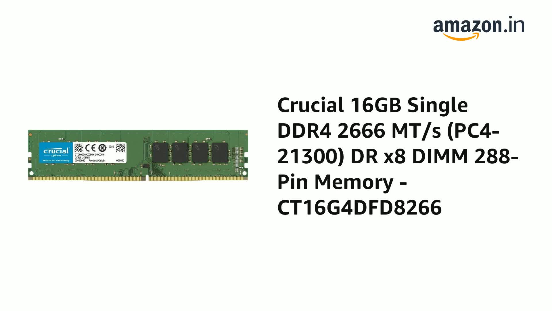 Amazon.in: Buy Crucial 16GB Single DDR4 2666 MT/s (PC4-21300