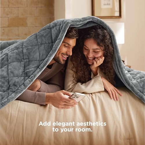Image of Bedsure Quilted Heated Blanket King Size, Filled for Extra Warmth, Gray