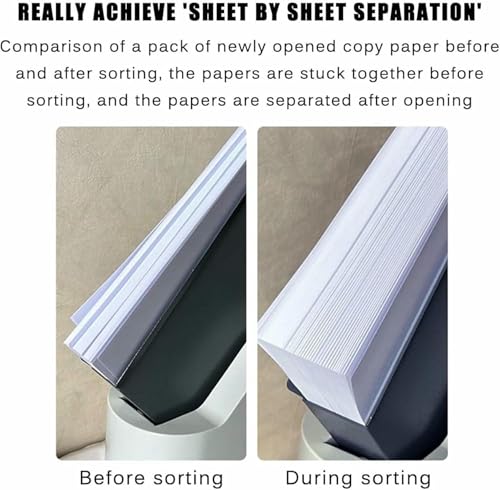 MSWEGKRE Desktop Paper Jogger, Automatic Paper Sorting Machine with Guide Corners Paper Frame, 50/70mm Large Capacity Paper Slot, Up to About 300/500 Sheets of A4 Paper~/