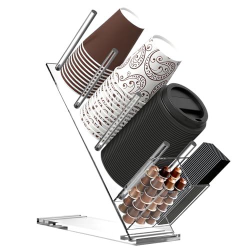 TKVAZK Acrylic Coffee Cup and Lid Organizer