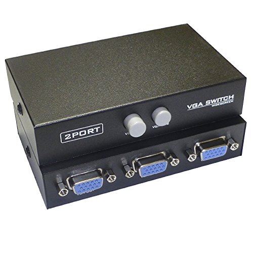 Image of Storin 2 Port Manual VGA Splitter -for two PC to share one monitor and speaker system - 1 Year Warranty.