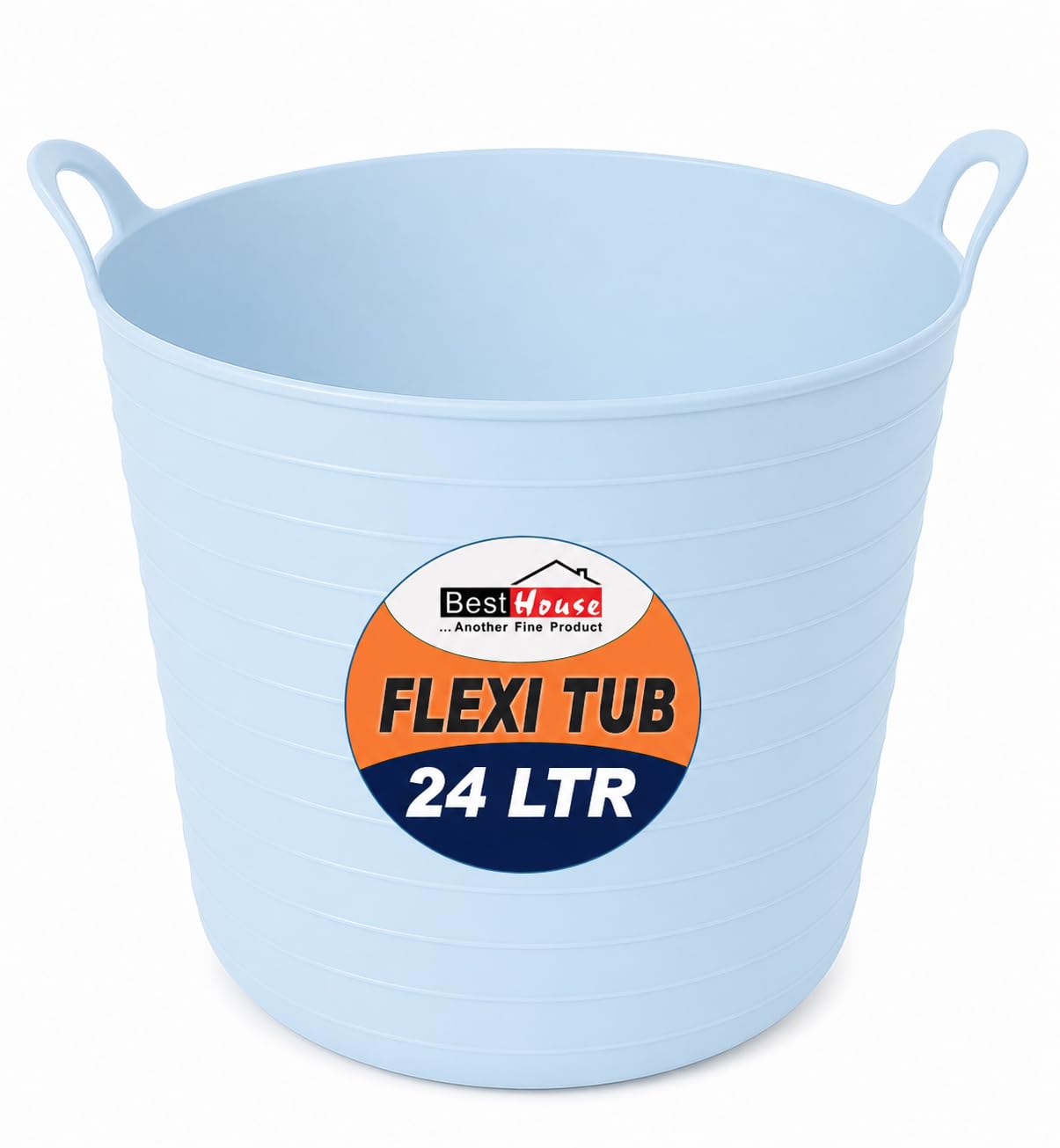 Best House | 1 Pc of Flexi Tub with Handles | 24 Litres | Duck Egg Blue | Garden Tubs | Plastic Storage Container for Home, Washing, Garden Waste and DIY Projects - (Pack of 1)