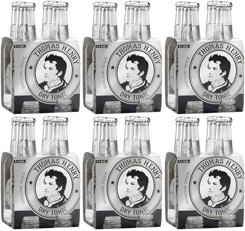 Thomas Henry Dry Tonic Water – Refrescante seco – (6 x 4 x 0,2 l vidrio MW) – Juego de 6 unidades de limonada amarga para mezclar tus bebidas y cócteles con gin& Co.