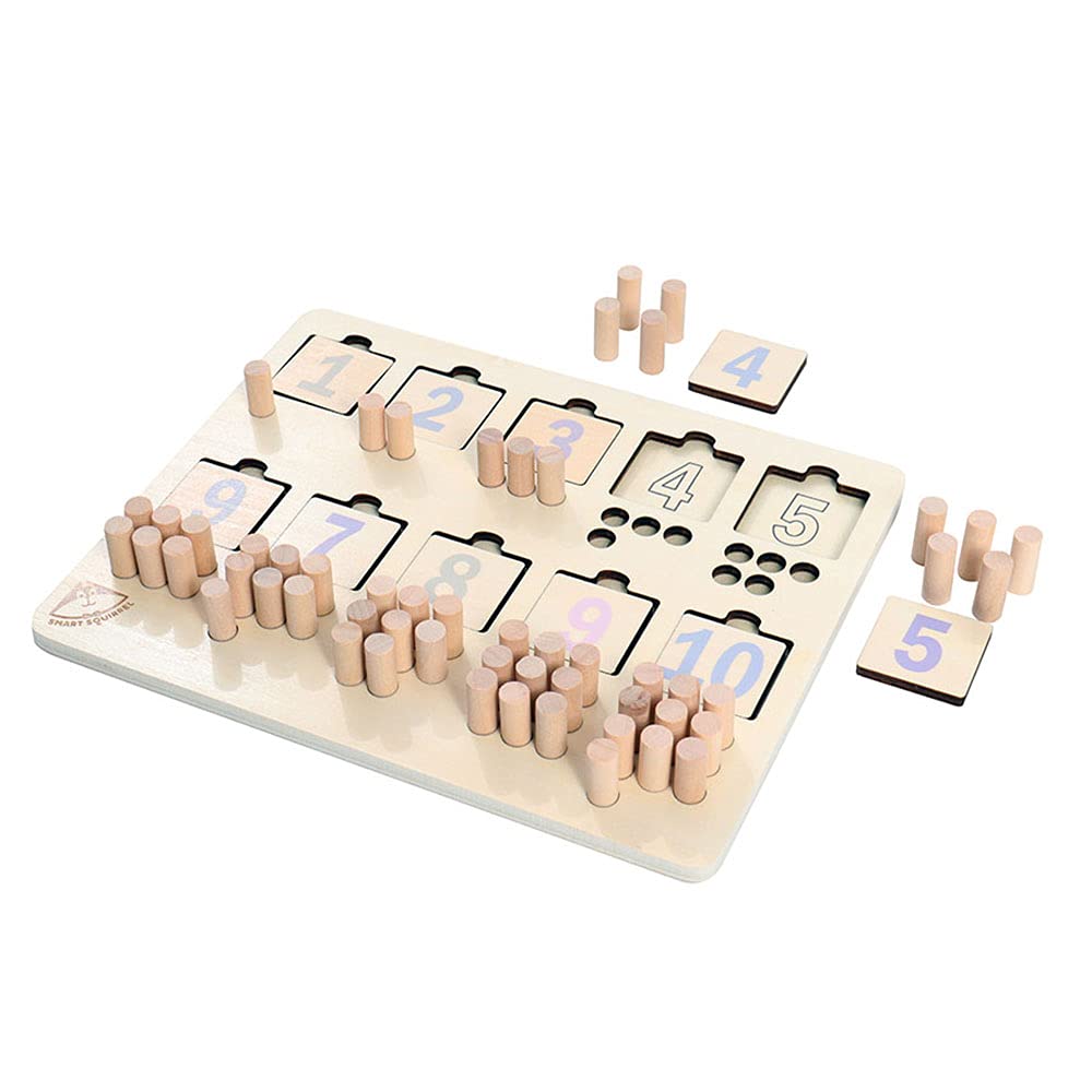 Kghios Counting Peg Board-Montessori Math and Numbers Materials Toys for Toddlers Kids - Wooden Math Manipulatives Materials-Using Physical Objects to Learn Mathematics
