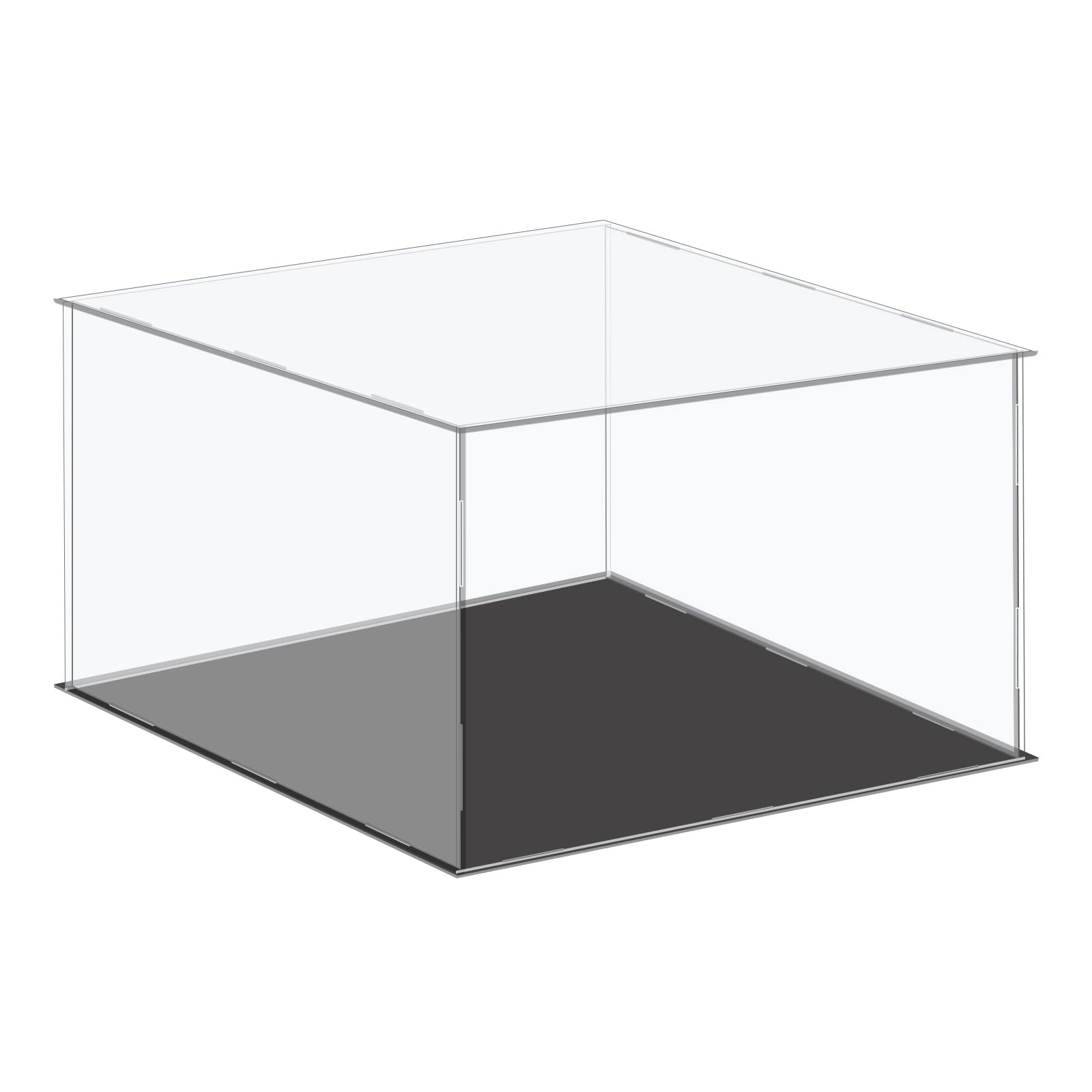 sourcing map Acrylic Display Case Plastic Box Cube Storage Box Clear Small Assemble Dustproof Showcase 41x41x20.5cm for Collectibles Items