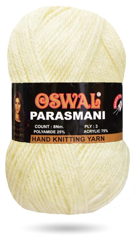 Image of M.G ENTERPRISE 3 Ply Knitting Yarn Wool, Cream 100 GMS Best Used with Knitting Needles, Crochet Needles Wool Yarn for Knitting.-IC Art-EFI