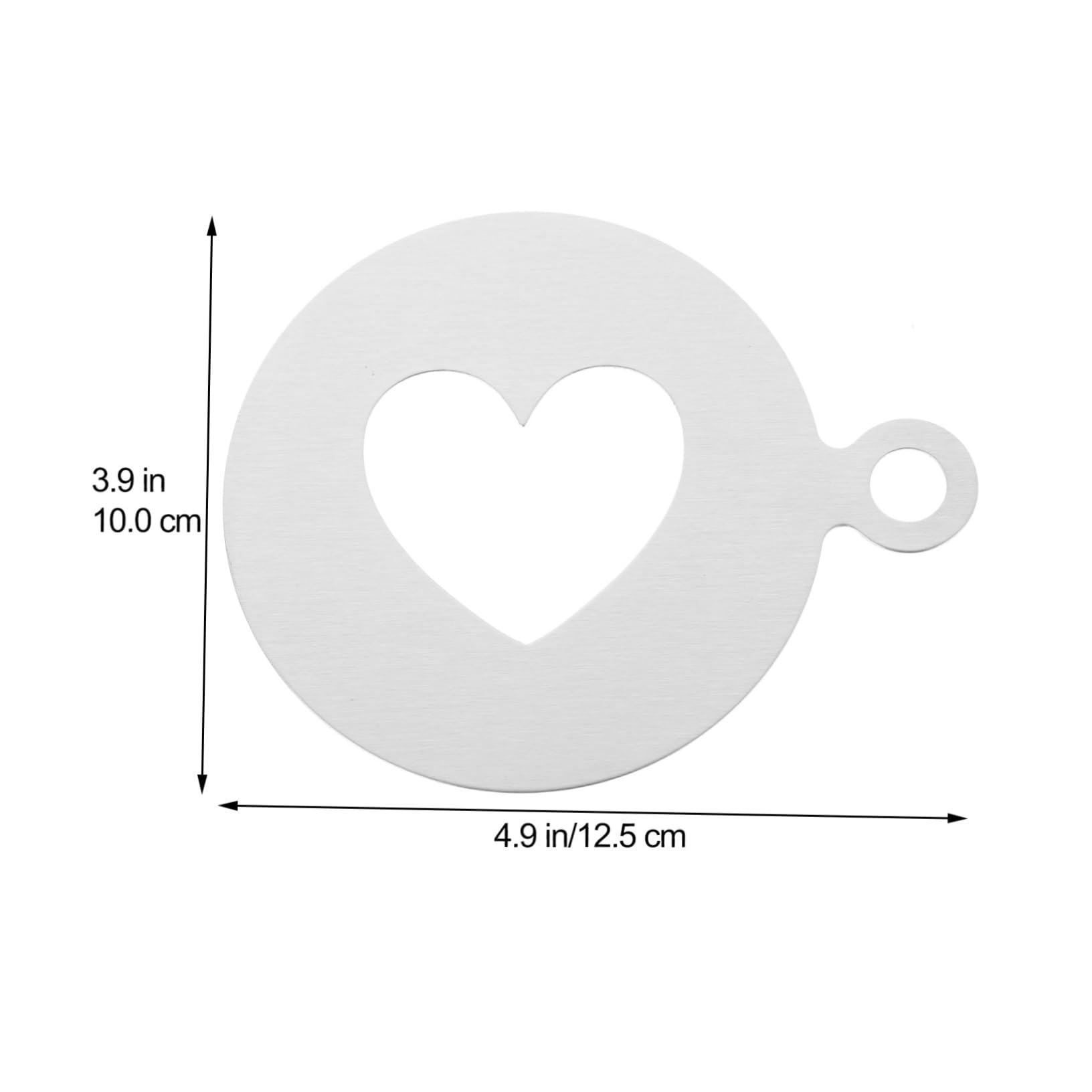 CONGARTENO Coffee Decorating Stencils Heart Shaped Stainless Steel Templates for Latte Art Cake Decoration and Easy to Clean Store for Cocoa Cinnamon Sprinkling