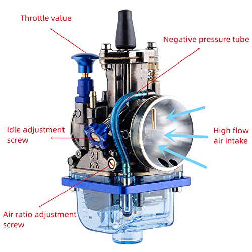 Image of PWK Carburetor Universal Motorcycle Racing Performance Upgrade Carburetor with Carb Jets, 50cc to 250cc 2T 4T Engine Dirt Bike Motocross Motorcycle Scooter ATV Quad Pit Bike Enduro On /Off Road
